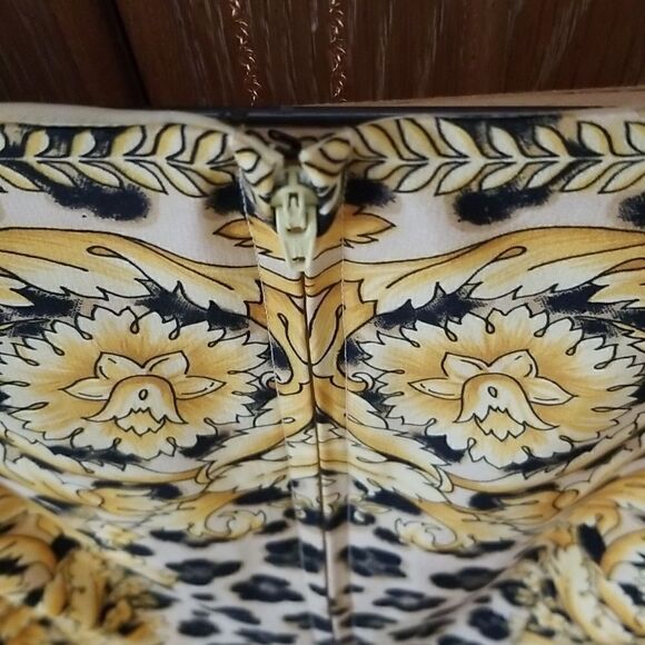 GORGEOUS YELLOW & GOLD & BLACK LEOPARD PRINT DRESS!! NEVER WORN 100% SILK LINING - Picture 17 of 17